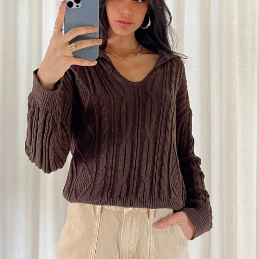 PRINCESS POLLY Symons Sweater Brown
